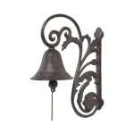 Cloche murale - non spcifi - 28 x 20 cm - fonte - marron fonc - style rustique