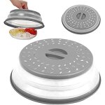 Cloche micro onde cloche micro onde sans bpa micro onde cache anti vapeur et fonction passoire (gris) ...