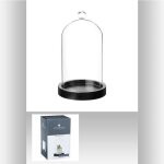 Cloche verre et bois h19cm - atmosphera createur dinterieur