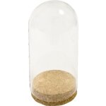 Cloche en verre avec support en lige 16x7. 5cm