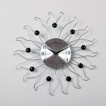 Clock horloge m�tal soleil - � 38cmx45cm - chrom�