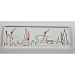 Clock horloge pendule rectangulaire - 60x18cm - blanc