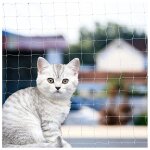 Cl�ture de balcon pour chat filet antichute cl�ture en maille nylon trous de 25 cm blanc avec accessoires ...