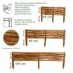 Bogateco lot de 3 bordures de jardin en noisetier tress� 90x20cm - cl�ture flexible et palisade naturelle ...