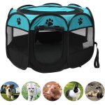 Clture pour chiens pliable pour animaux domestiques parc de jeux octogonal tente de camping en tissu ...