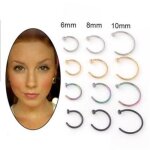 Clou piercing nez piercing au nezmixed color - 10mm - - anneau de nez en fer  cheval pour femme 1 pice ...