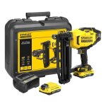 Cloueur de finition sans fil - 18v - stanley fatmax - sfmcn616d2k - qw - clous 25 � 64 mm + 2 batteries ...