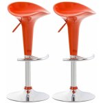 Clp lot de 2 tabourets de bar saddle avec assise en plastique et pi�tement en m�tal orange