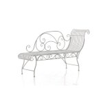 Banc de jardin - clp - karma - fer forgé - blanc antique - 3 personnes Banc de jardin - clp - karma - fer forgé - blanc antique - 3 personnes