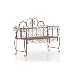 Banquette de jardin - clp - minna - fer forg laqu - style vintage - 128 x 46 x 94 cm