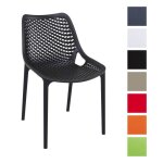 Clp chaise de jardin empilable air en plastique chaise de cuisine stable et r�sistante � leau et aux ...