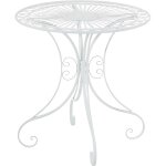Table de jardin - clp - hari - fer forg� - � 70 cm - style villa de vacances - blanc