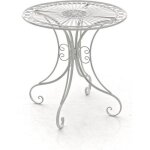 Table de jardin - clp - hari -  70 cm - fer forg - 6 couleurs disponibles - blanc antique