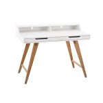 - clp - table de bureau secr�taire eaton en mdf pi�tement bois de ch�ne - array