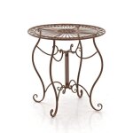 Table de jardin - clp - indra - fer forg� - � 70 cm - 6 couleurs disponibles - marron