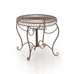 Table de jardin - clp - sheela - fer forg� - rond - marron antique - 4 personnes