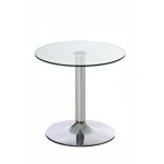 Table en verre - clp - ikarus - � 60 cm - hauteur 70 cm - aluminium robuste