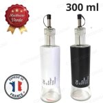 Cobye - lot de 2 bouteilles huile & vinaigre en verre 300 ml ? distributeur d?huile d?olive vinaigre ...