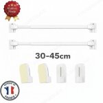Cobye - lot de 2 tringles � rideau extensibles 30?45 cm + 4 crochets auto - adh�sifs ? sans per�age - ...