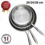 Cobye - lot de 3 po�les sauteuses inox 20 24 28 cm ? haus roland haute qualit� ? po�les induction tous ...
