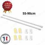 Cobye - lot de 4 tringles � rideau extensibles 60?95 cm + 8 crochets auto - adh�sifs ? sans per�age - ...