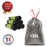 Cobye - lot de 6 rouleaux de sacs poubelle 130l noirs ? 5 sacs par rouleau lien coulissant r�sistants ...