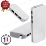 Cobye - batterie externe 10000mah power bank 3x usb + microusb 2. 1a avec lampe torche led puissante ...