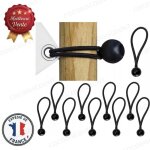 Cobye - �lastiques tendeurs avec boule ? lot de 10 sandows pour fixation de b�ches et toiles - multiusages ...