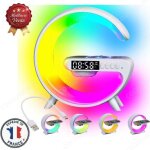 Cobye - lampe led rgb gaming avec chargeur induction haut - parleur bluetooth et radio - r�veil multifonction ...