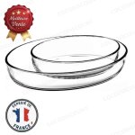 Cobye - lot 2 plats four cristal ovales 35 cm & 26 cm ? r�sistant chocs thermiques ? plat � gratin cuisine ...