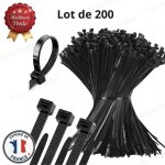 Cobye - lot 200 colliers de serrage plastique 25 x 100 mm noir ? serflex - collier de fixation universel ...