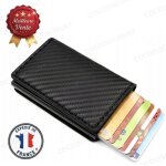 Cobye - portefeuille homme securise rfid anti piratage noir porte cartes bancaires et billets