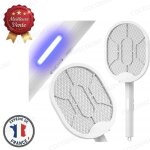 Cobye - raquette �lectrique anti - moustiques uv pliable ? lampe insecticide rechargeable usb - tapette ...