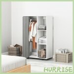 Cocosity armoire penderie v�tement dressing mobile 4 roulettes avec tringle � v�tements et �tag�res ouvertes ...