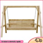 Cocosity balancelle de jardin bois de pin impr�gn� 205x150x157 cm - 7894202854737