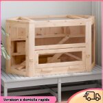 Cocosity cage  hamster 80x40x43 cm bois massif de sapin - 7894202886578