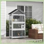 Cocosity cage � oiseaux en bois cage perroquet aire de jeux toit asphalte imperm�able 92 x 52 x 171 cm ...
