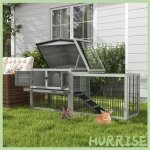 Cocosity clapier de sol cage � lapin cottage niche sup�rieure avec rampe enclos ext�rieur 150 x 52 x ...