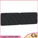 Cocosity coussin de tte de lit noir 160 cm velours - 7894202890957