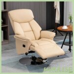 Cocosity fauteuil inclinable pivotant repose - pied r�glable accoudoirs pi�tement acier chrom� rev�tement ...