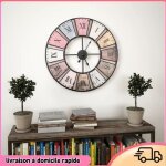 Cocosity horloge murale vintage avec mouvement à quartz 60 cm xxl - 7894202817732 Cocosity horloge murale vintage avec mouvement à quartz 60 cm xxl - 7894202817732