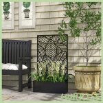 Cocosity jardini�re avec brise - vue paravent treillis pour plante grimpante bac � fleurs - dim. 61l ...