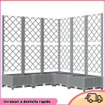 Cocosity jardinière avec treillis gris clair 120x120x1215 cm pp - 7894202839963 Cocosity jardinière avec treillis gris clair 120x120x1215 cm pp - 7894202839963