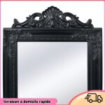 Cocosity miroir sur pied style baroque 160x40 cm noir - 7894202853792