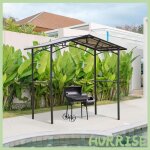 Cocosity pavillon jardin 25 x 15 m - abri barbecue - 2 �tag�res - toit de barbecue - m�tal noir toit ...