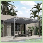 Cocosity pergola 4 x 3 m bioclimatique pergola avec lames orientables style contemporain uv 50 + aluminium ...