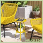 Cocosity petite table dappoint ronde � 2 niveaux table de jardin pour terrasse salon balcon en m�tal ...