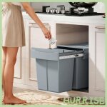 Cocosity poubelle cuisine poubelle sous �vier coulissante encastrable avec 2 x 20 l compartiments amovibles ...