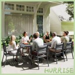 Cocosity salon de jardin table extensible 135 - 270 cm en aluminium et textil�ne 6 / 10 personnes 8 chaises ...