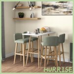 Cocosity table de bar rectangulaire 4 personne pieds en acier effet bois assemblage facile 120 x 60 x ...